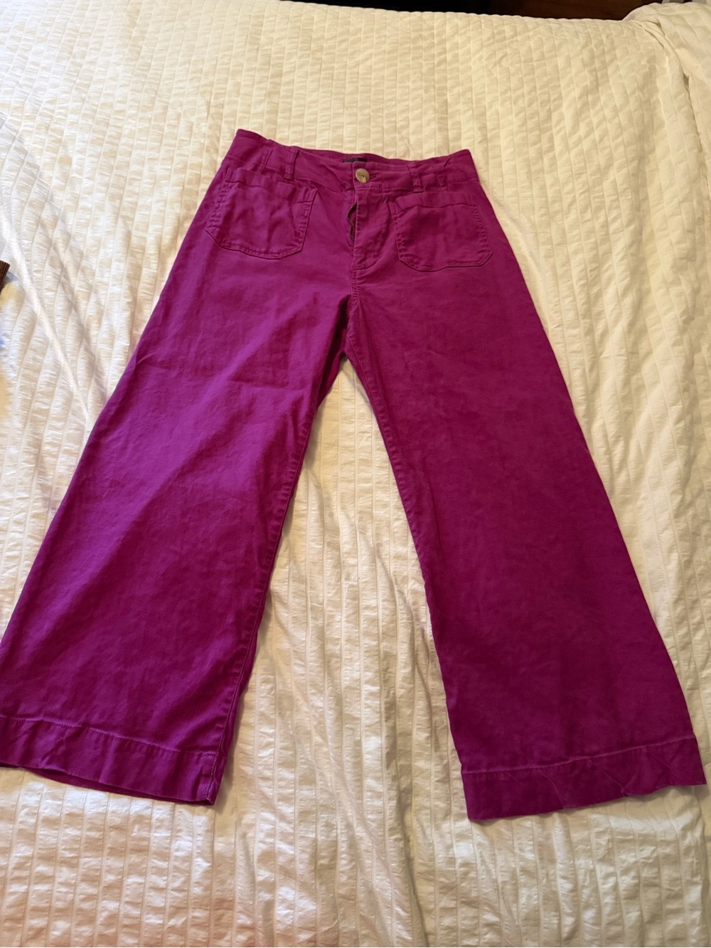 The Colette Cropped Wide-Leg linen Pants by Maeve Anthropologie Size 6